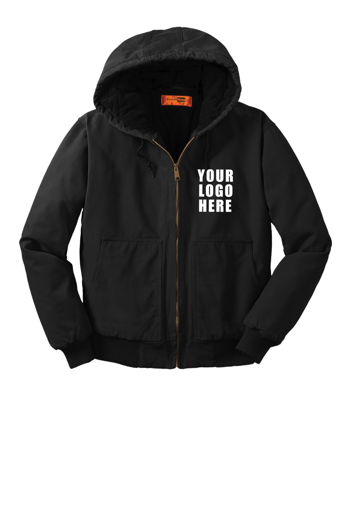 CornerStone Washed Duck Cloth Insulated Hooded Work Jacket. CSJ41