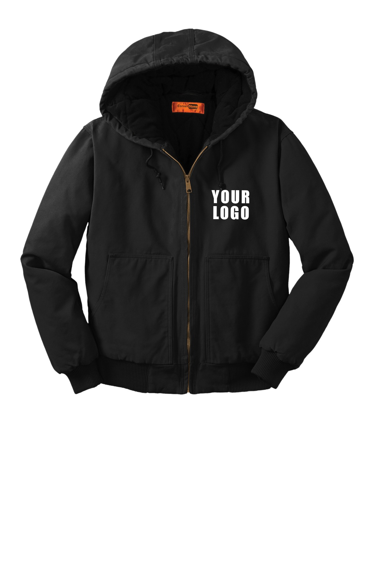 CornerStone Washed Duck Cloth Insulated Hooded Work Jacket. CSJ41