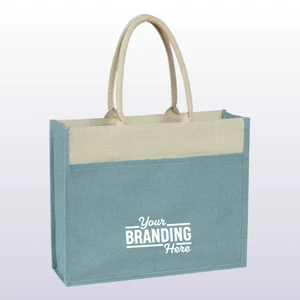 Jute Tote Bag with Front Pocket