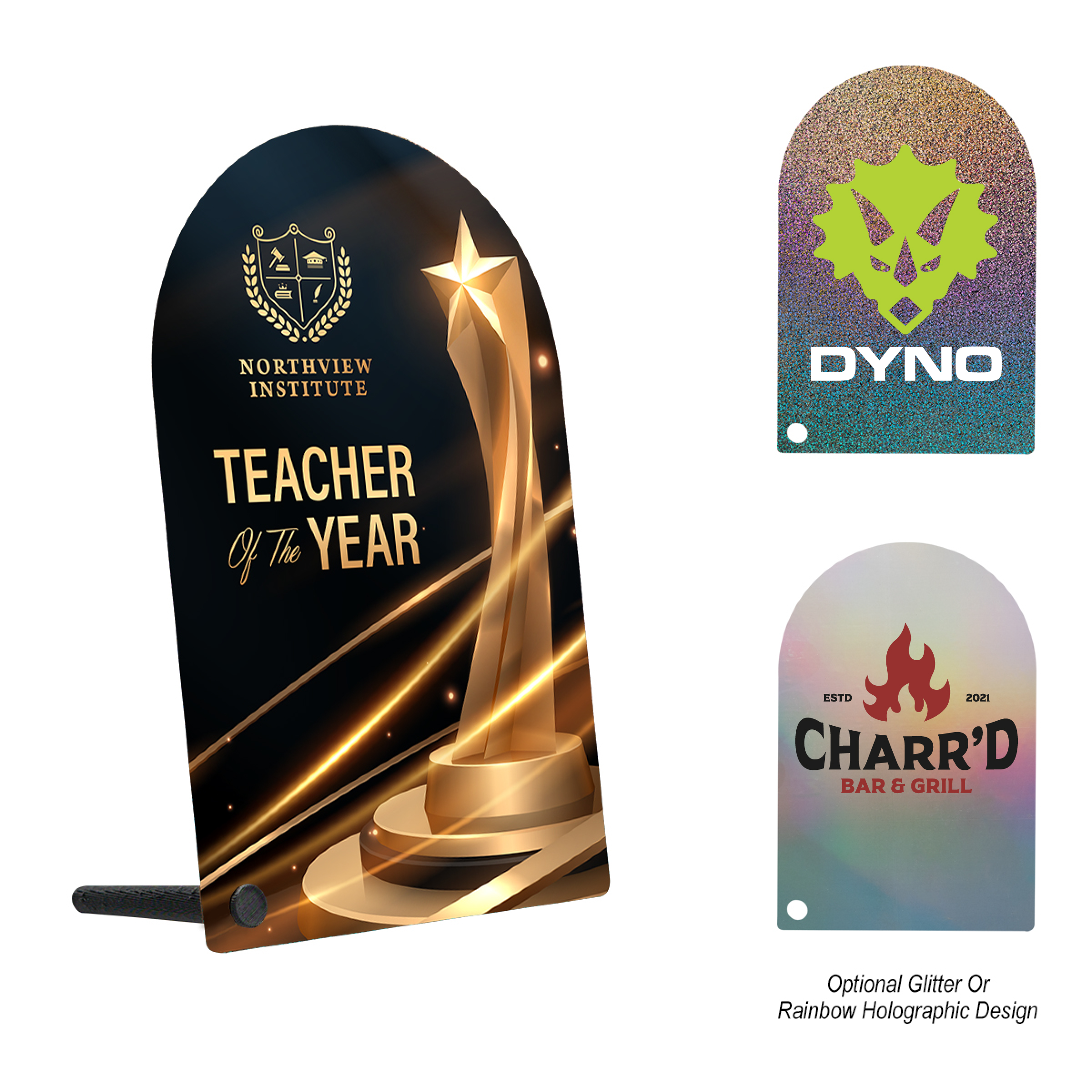 7" Acrylic Arch Rectangle Award