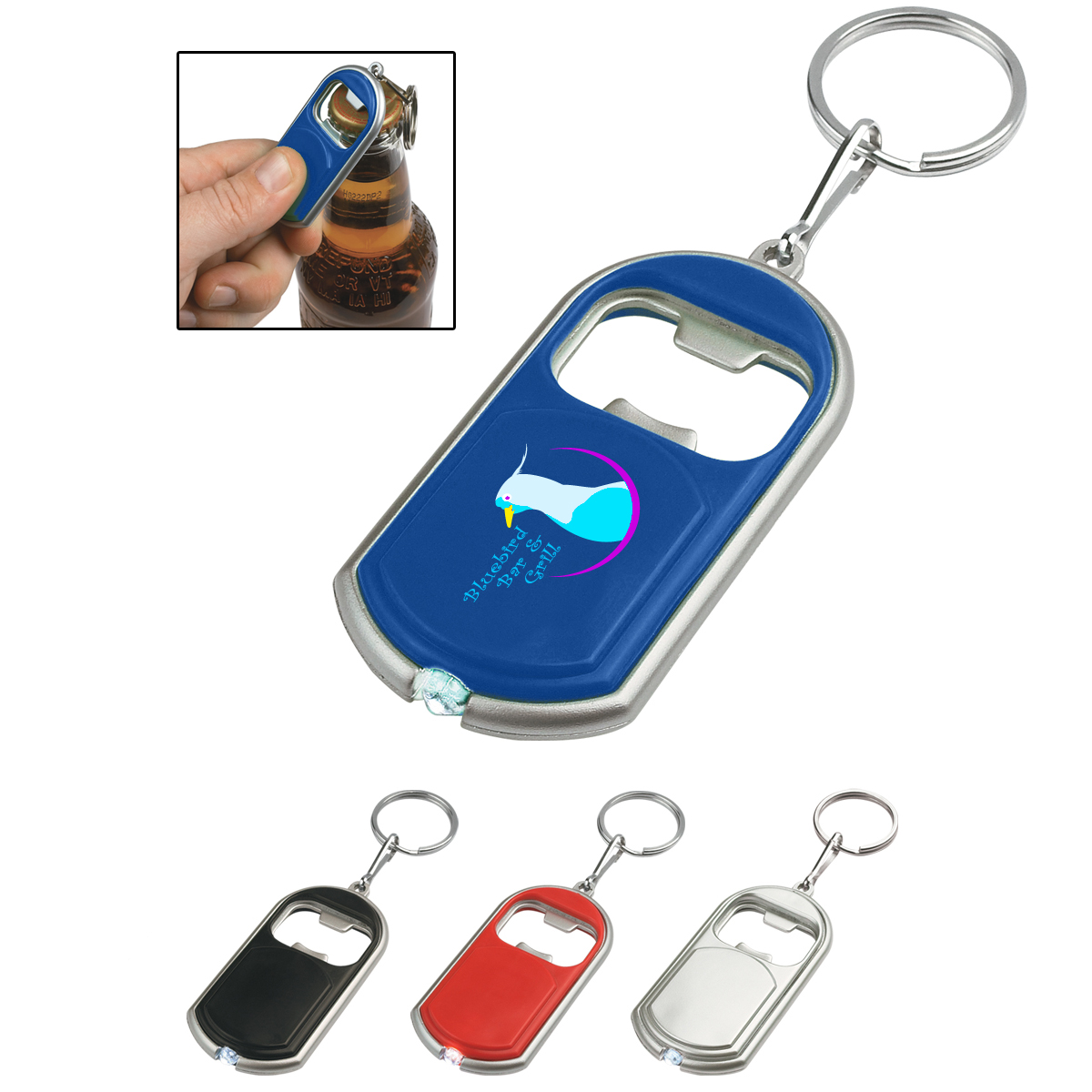 Bottle Opener Key Chain with LED Light