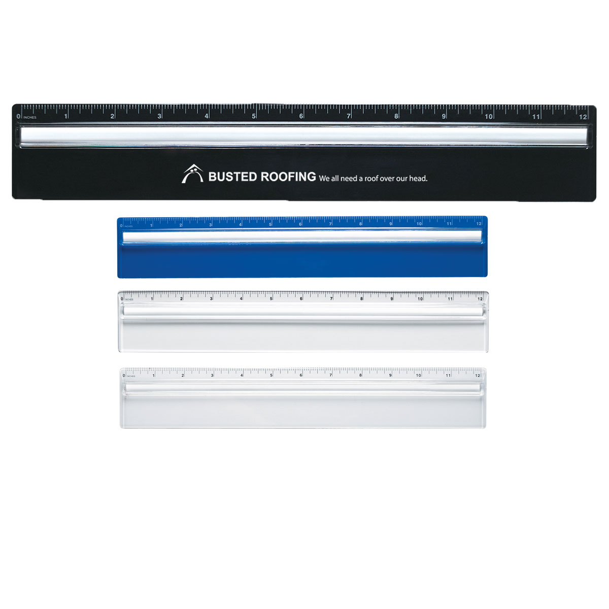 12" Plastic Ruler with Built-In Magnifying Glass