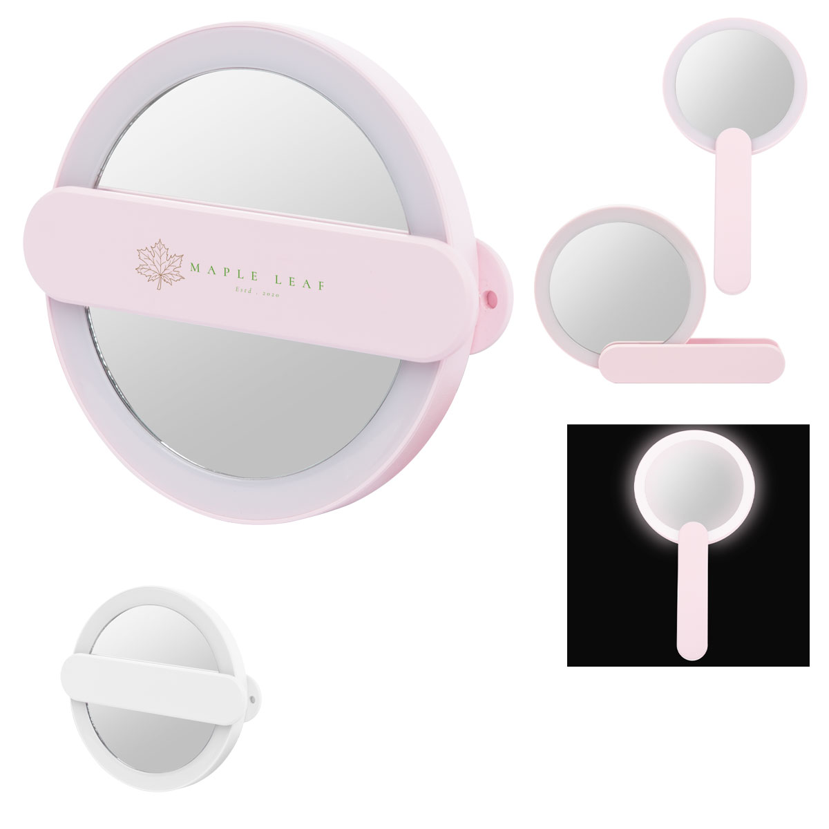 Compact LED Mirror with Swivel Handle
