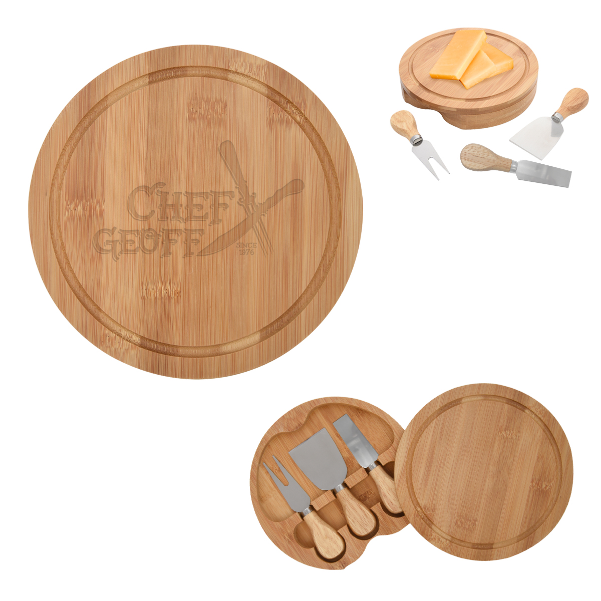 3 Piece Bamboo Cheese Server Kit