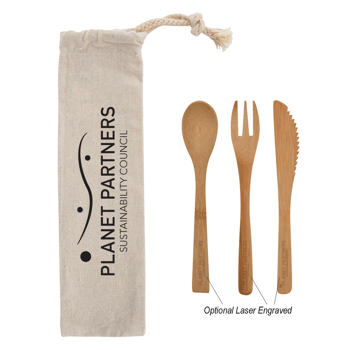 3-Piece Bamboo Utensil Set