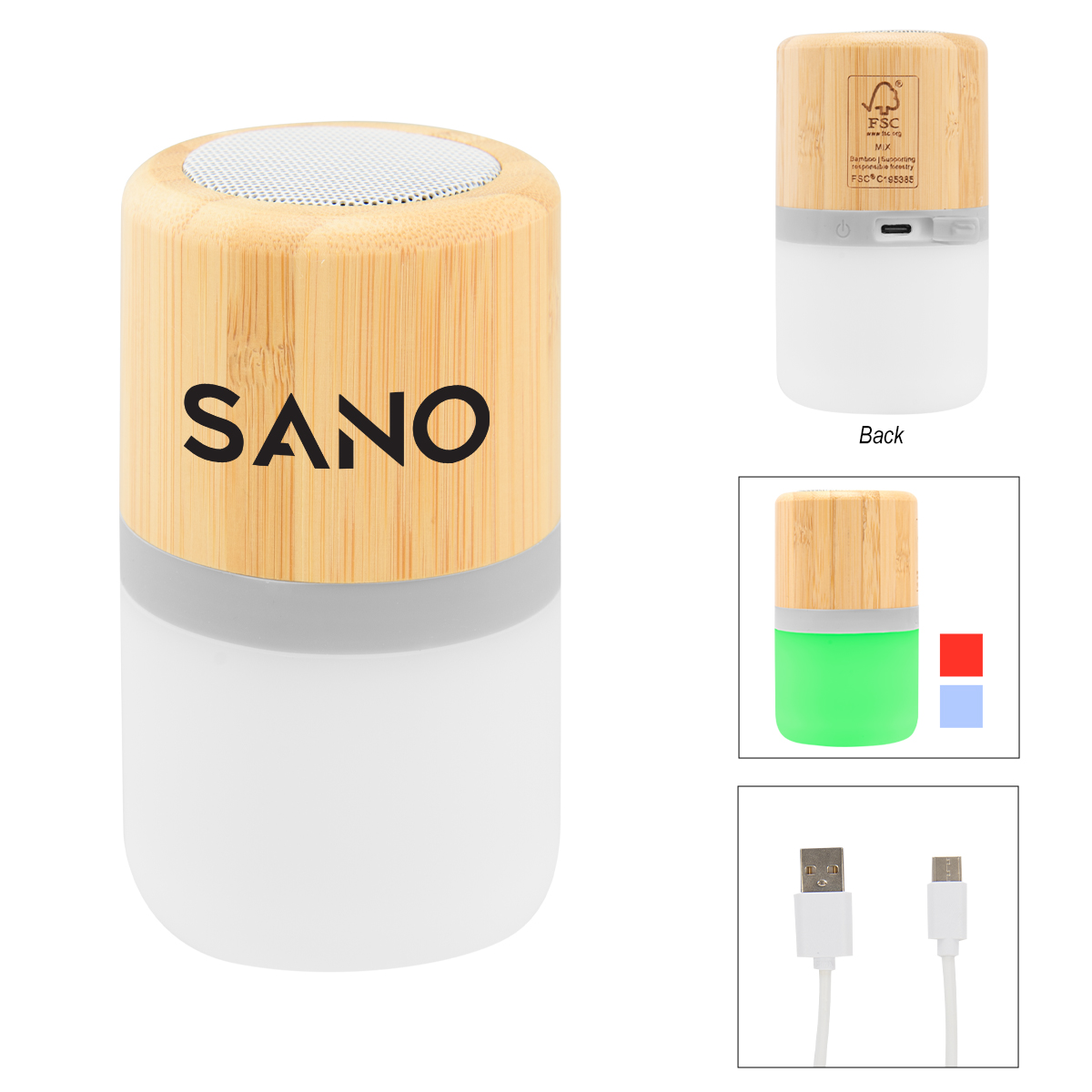 Bamboo Wireless Light-Up Speaker