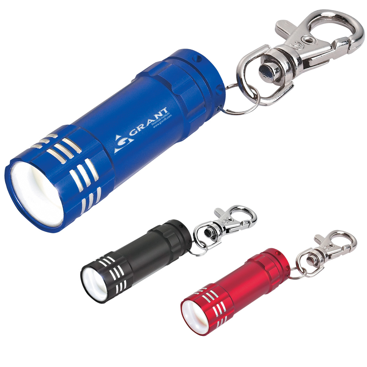 Mini Aluminum LED Flashlight with Key Clip