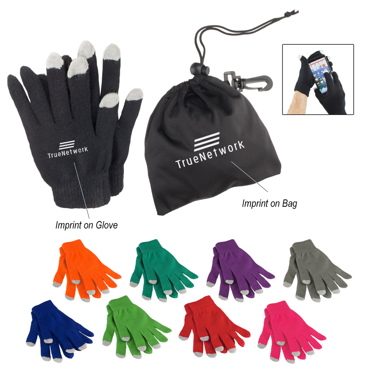 Touch Screen Gloves with Pouch