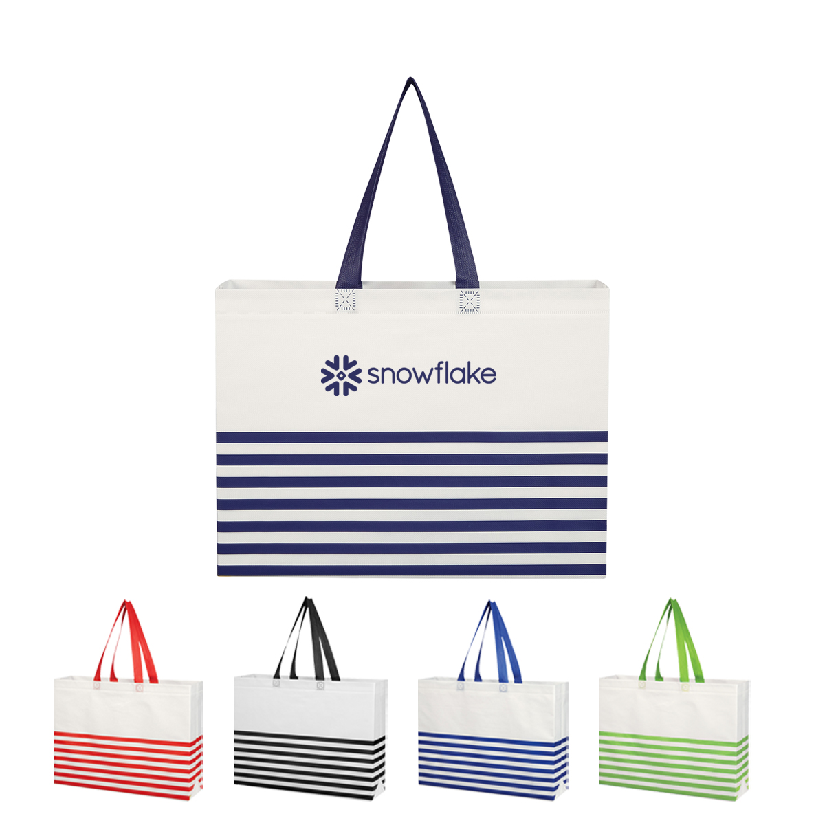 Non-Woven Horizontal Stripe Tote Bag