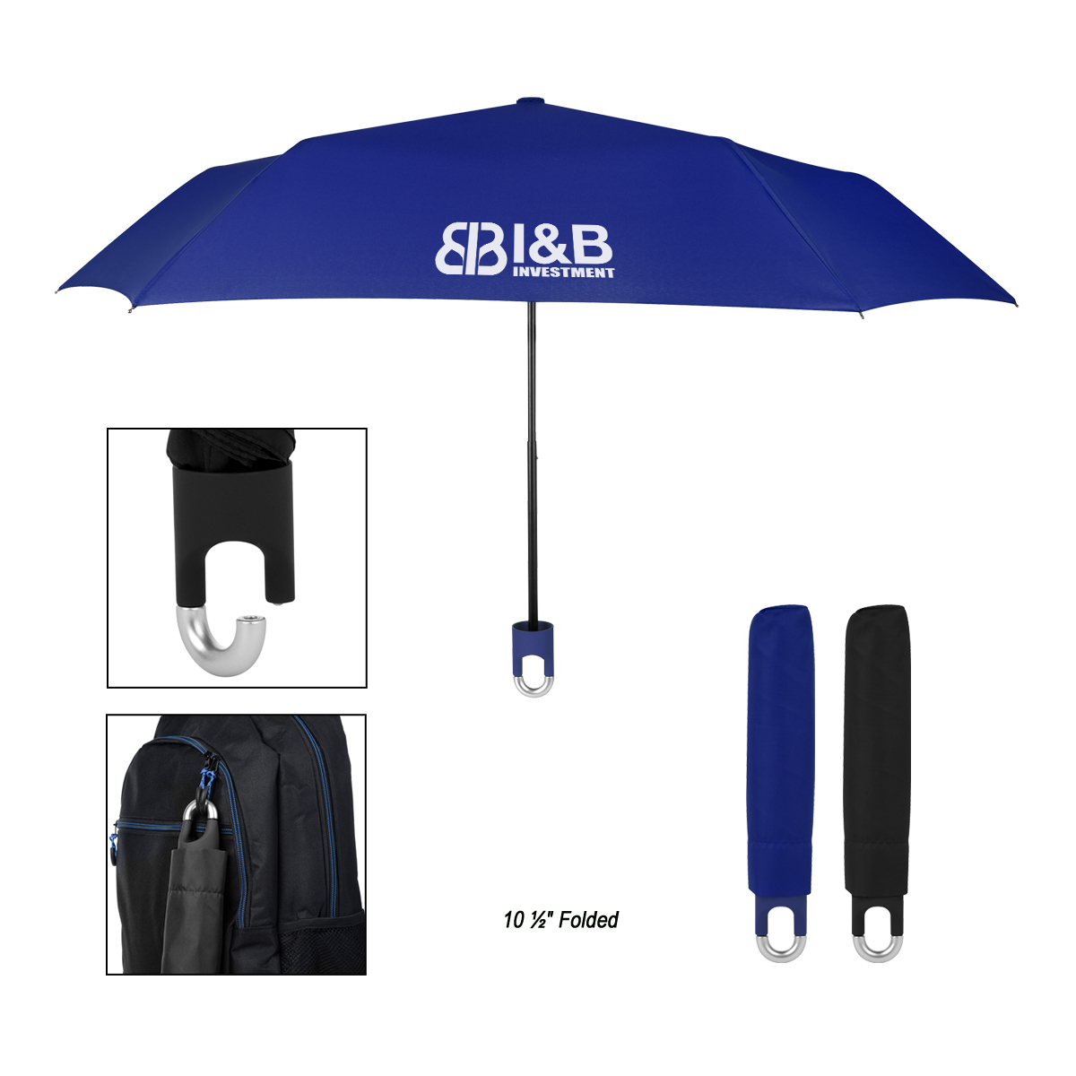 38″ Arc Clipper Compact Telescopic Umbrella