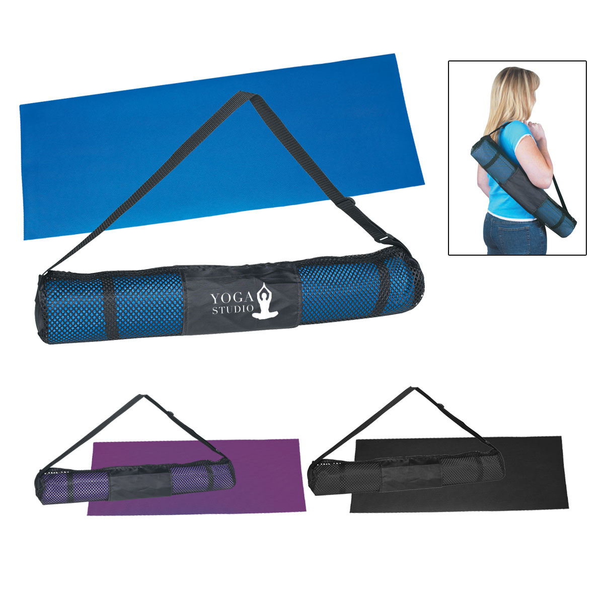 Yoga Mat with Carrying Strap and Case