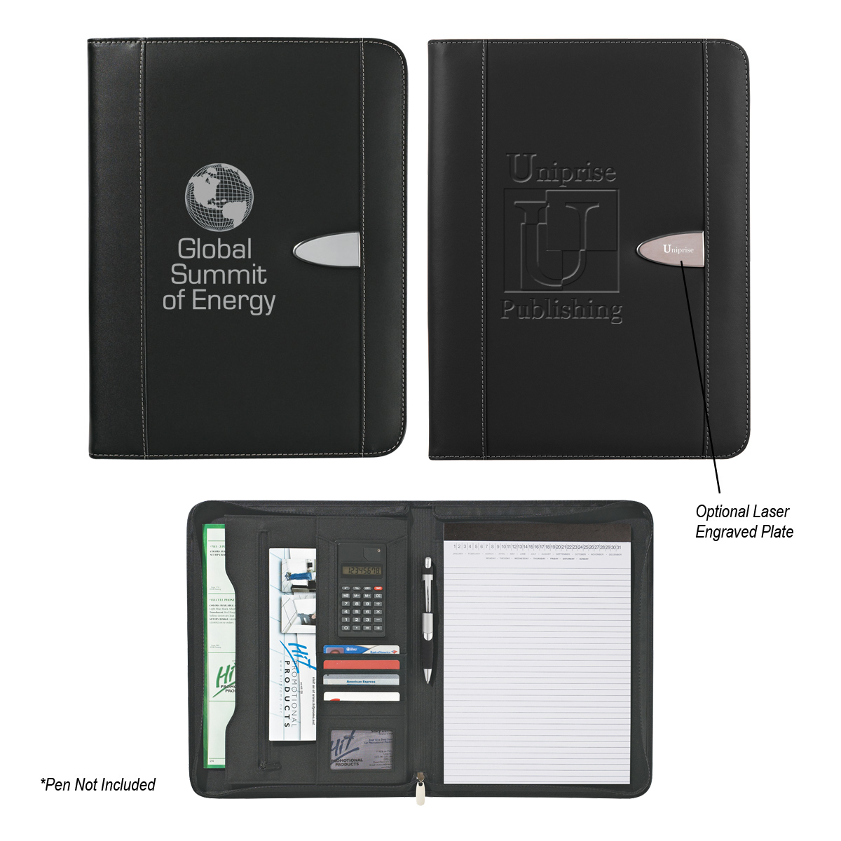 Eclipse Bonded Leather Zippered Portfolio
