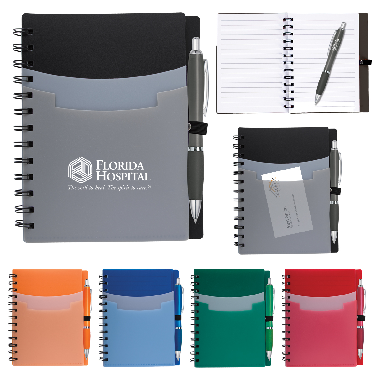 Tri Pocket Notebook with Satin Pen