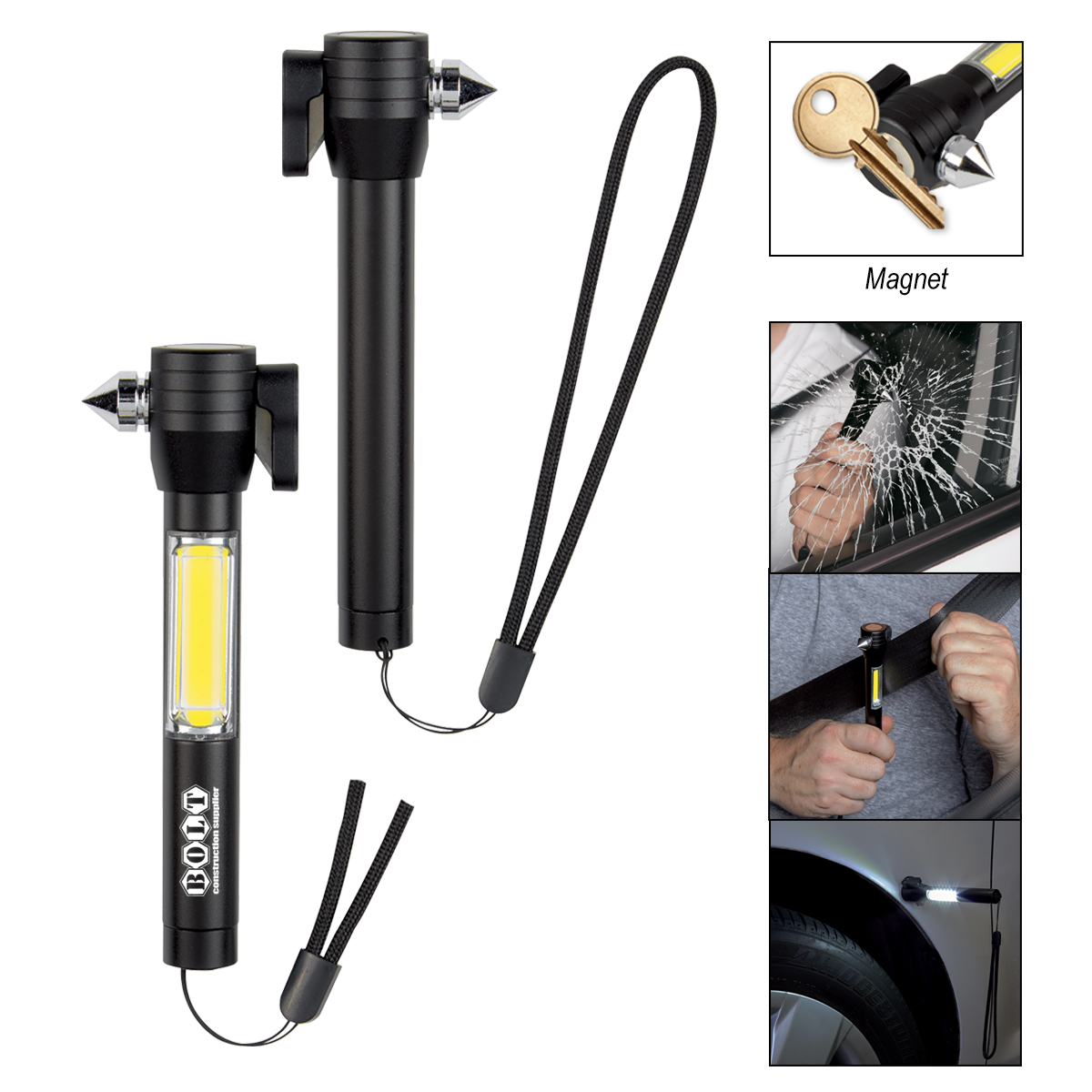 Safety Tool with COB Flashlight