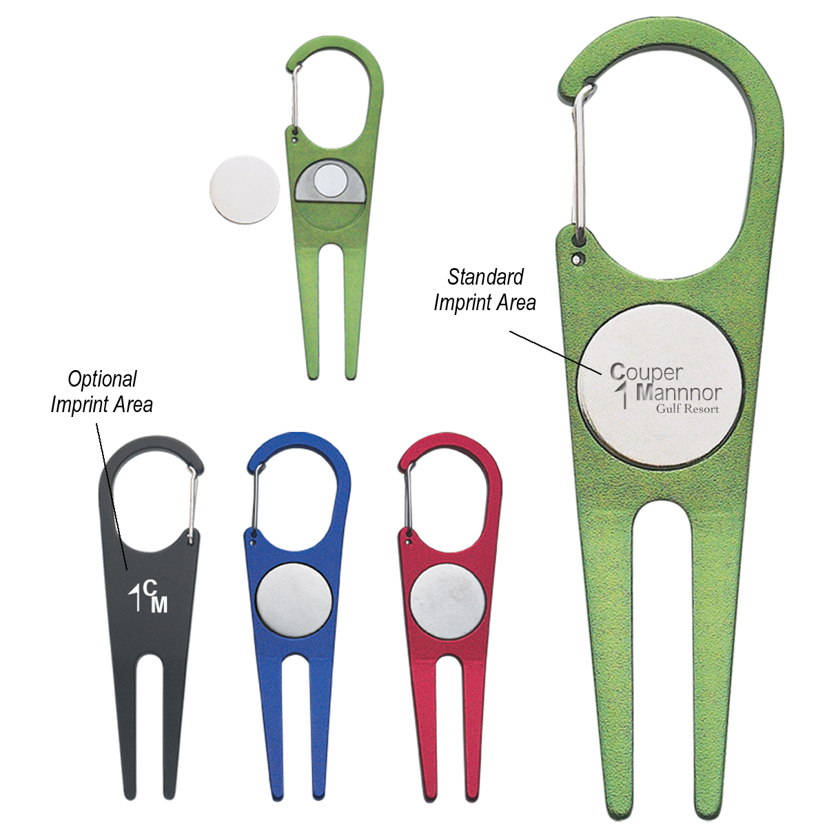 Aluminum Divot Tool with Ball Marker