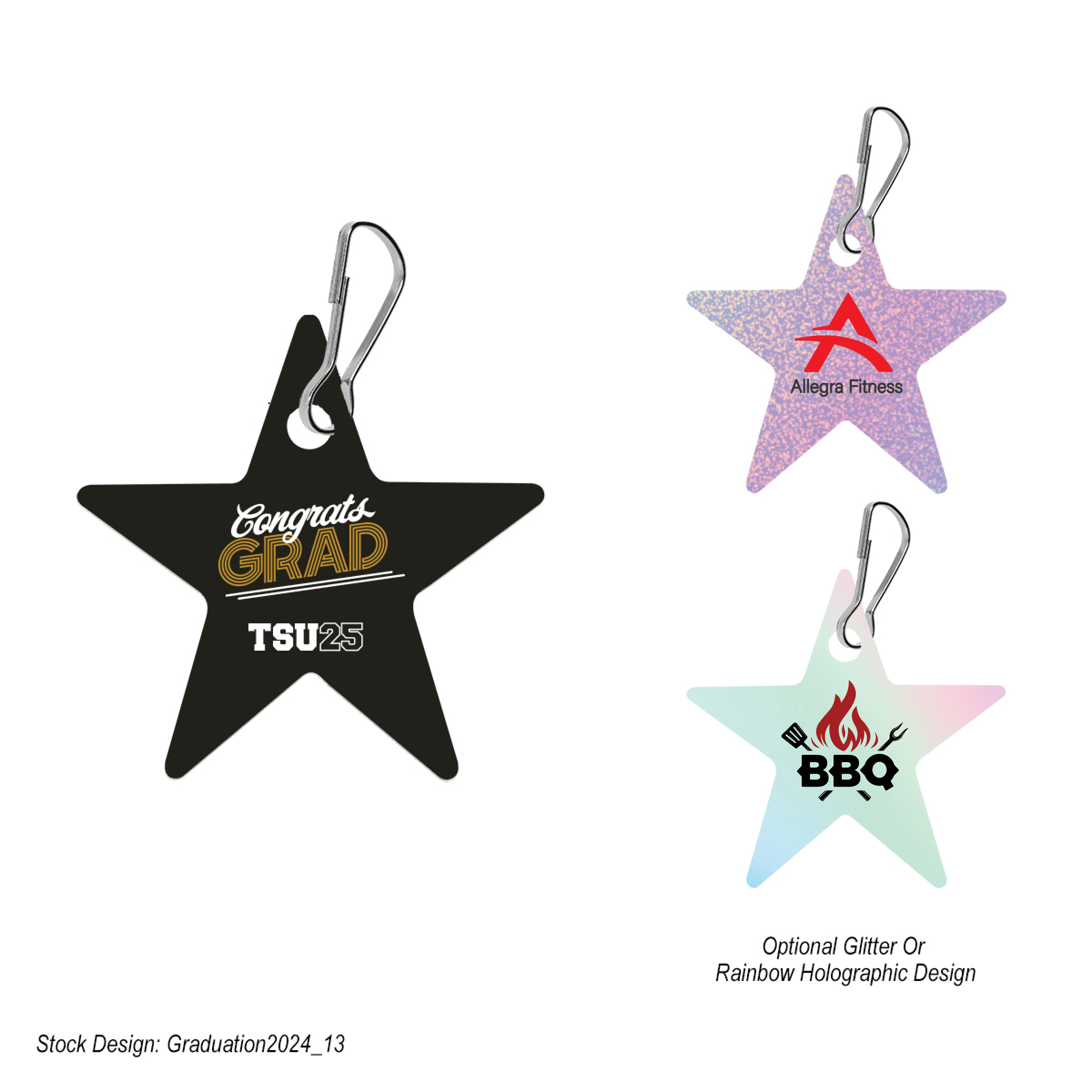 Acrylic Zipper Pull Star