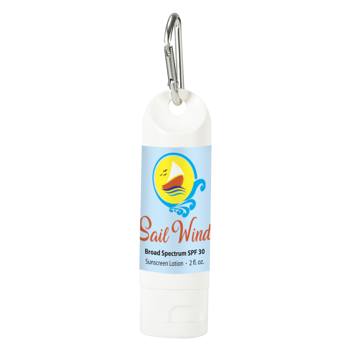 2 Oz. SPF 30 Sunscreen Lotion Carabiner