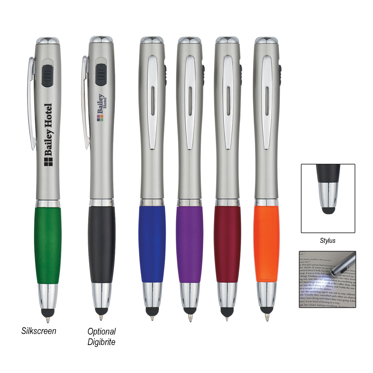 Trio Pen with LED Light and Stylus