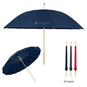 46" Arc Eco RPET Umbrella with Bamboo Handle