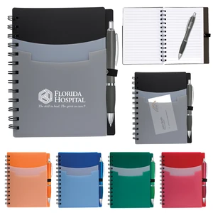 Tri Pocket Notebook with Satin Pen