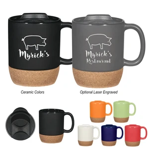 14 oz Cork Base Ceramic Mug