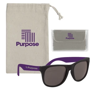 Rubberized Sunglasses with Cloth & Pouch