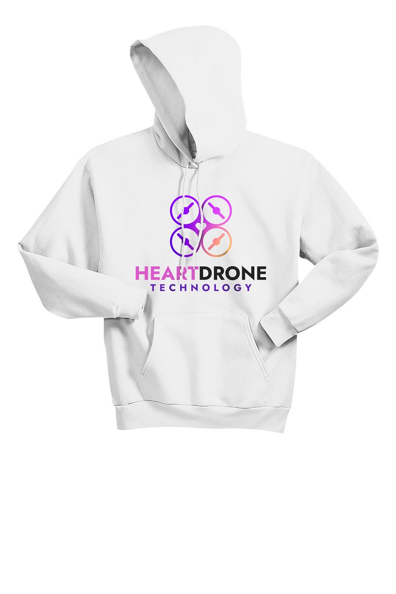 Hanes P170 - White Hoodie- Full-Color Imprint