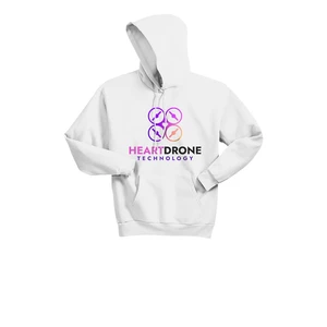 Hanes P170 - White Hoodie- Full-Color Imprint