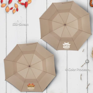 44" Arc Telescopic Folding Wood Handle Umbrella