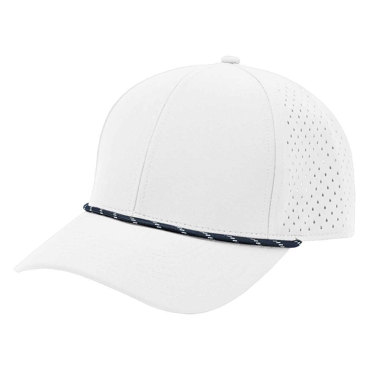 WHITE WITH NAVY AND WHITE