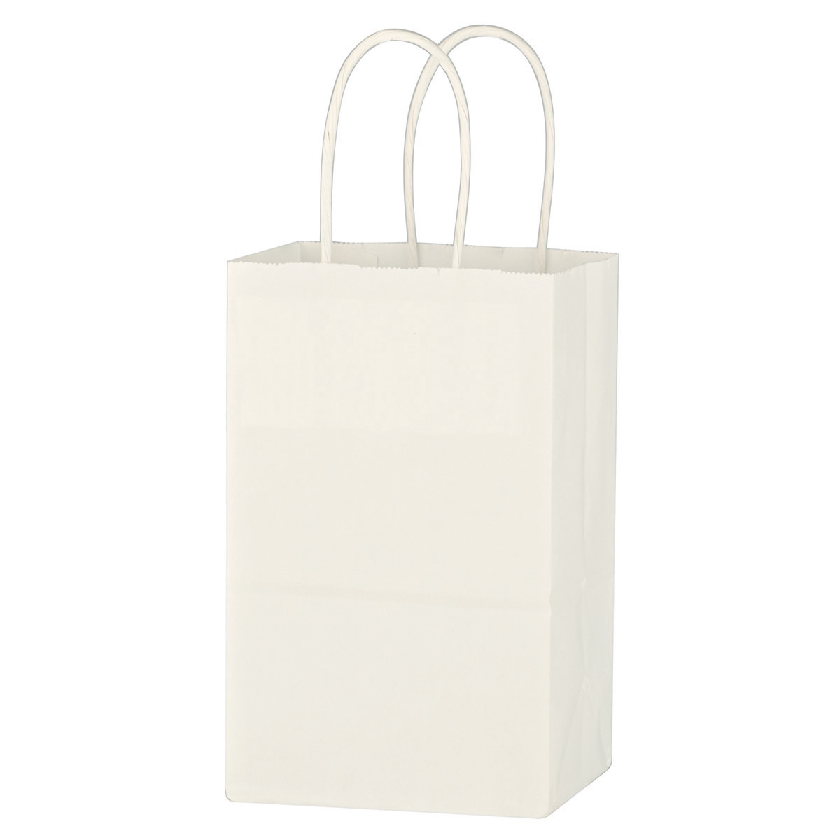 Kraft Paper White Shopping Bag 5-1/4\" X 8-1/4\"