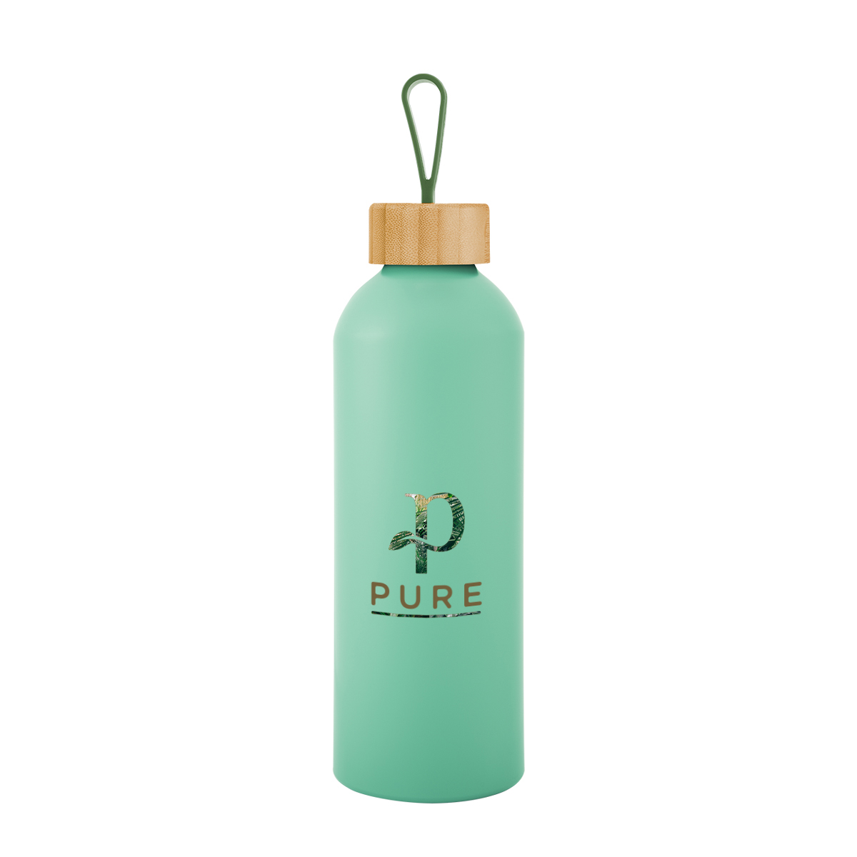 25 Oz. Blaire Recycled Aluminum Bottle With Bamboo Lid And Carry Handle