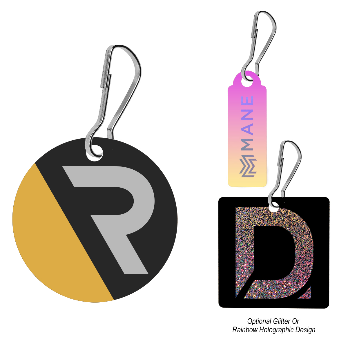 Acrylic Zipper Pull Custom Shape 3\"