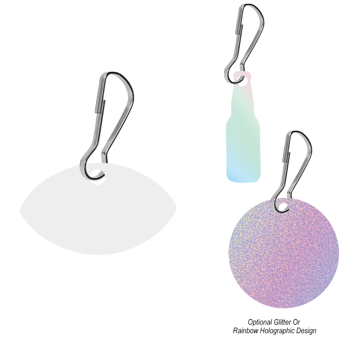 Acrylic Zipper Pull Custom Shape 2\"