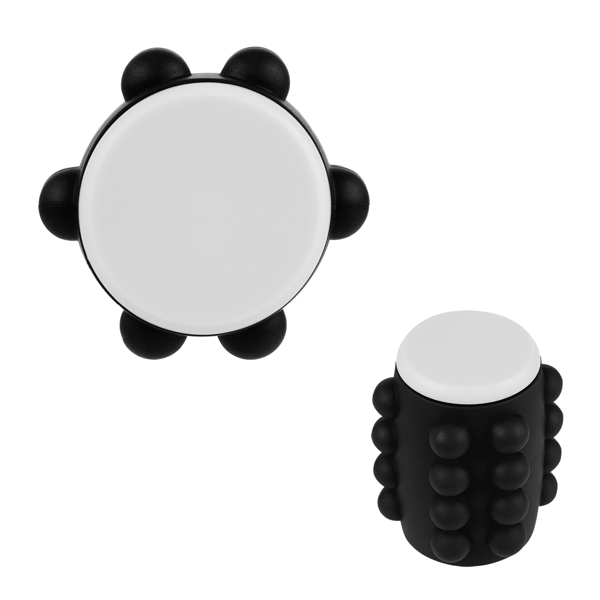 WHITE WITH BLACK