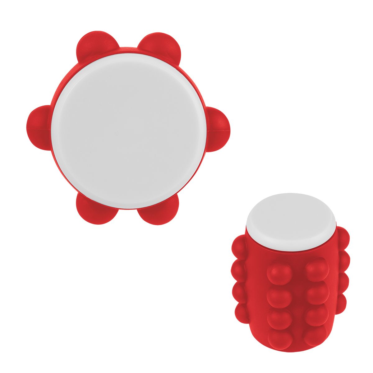 WHITE WITH RED