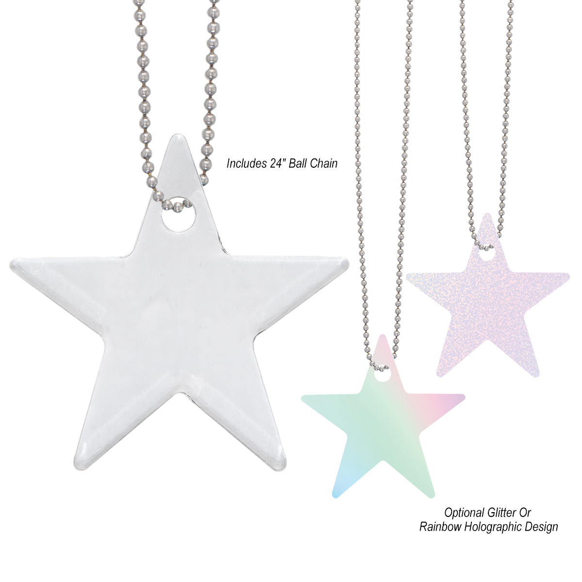 Acrylic Charm With Chain Star
