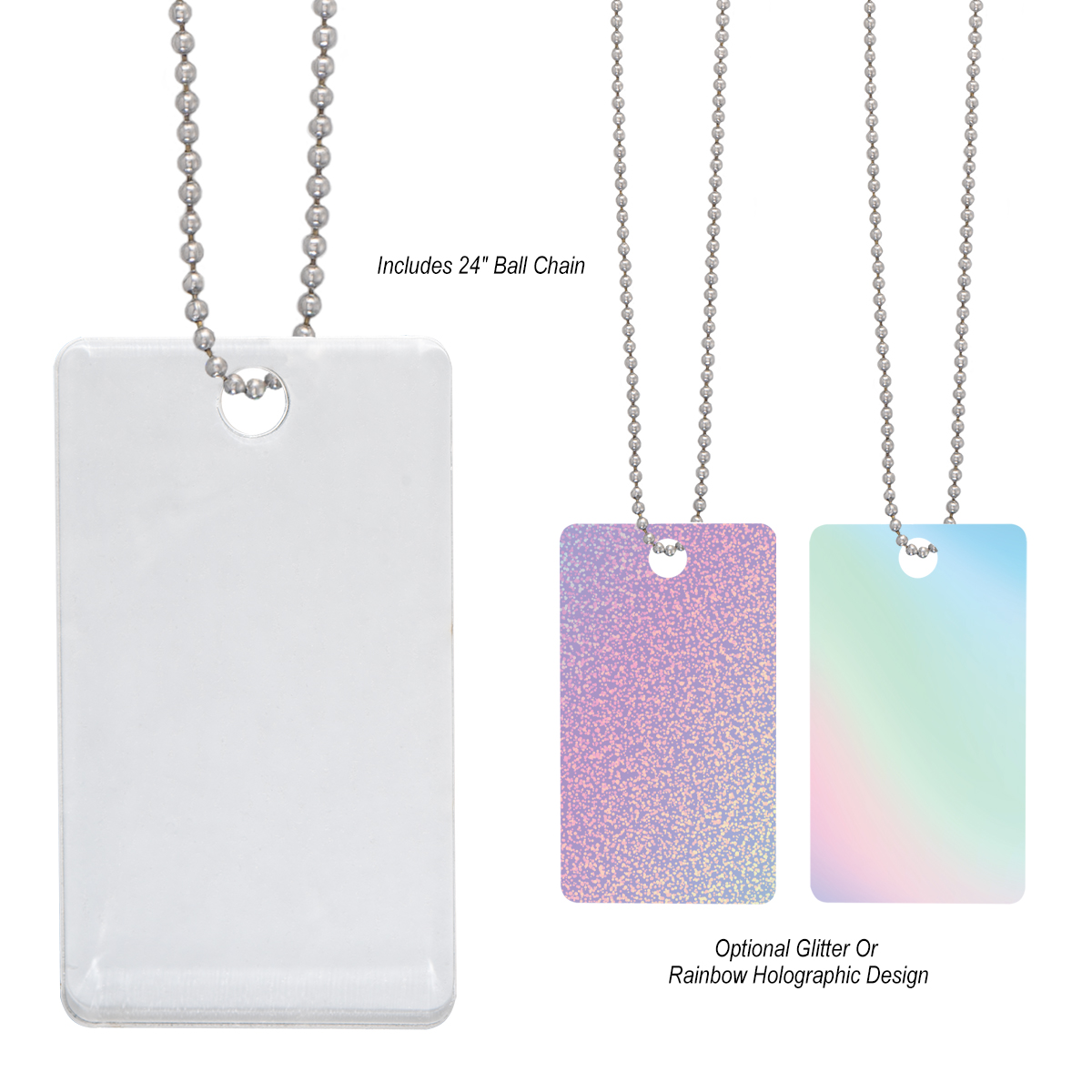 Acrylic Charm With Chain Rectangle
