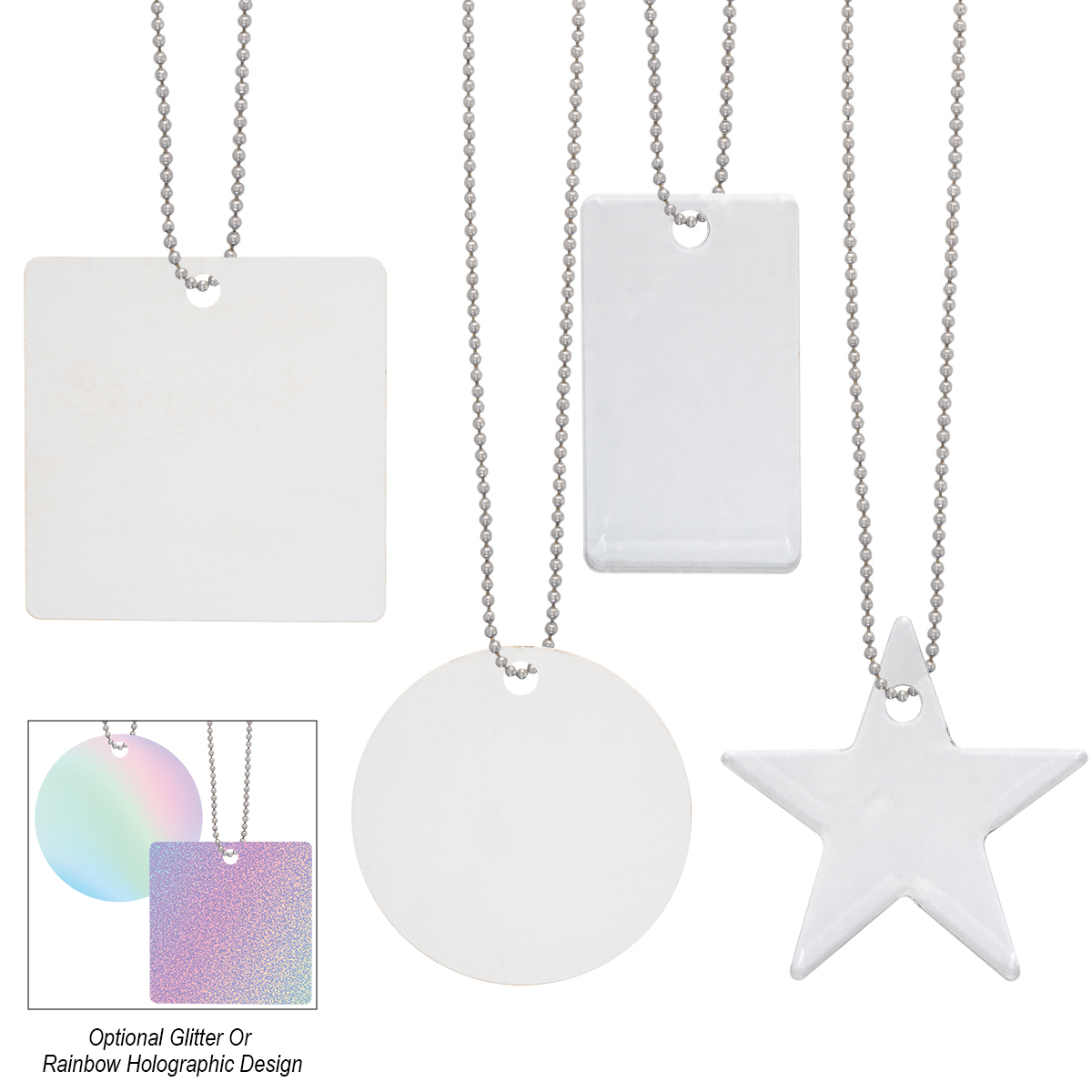 Acrylic Charm With Chain Custom Shape 4\"