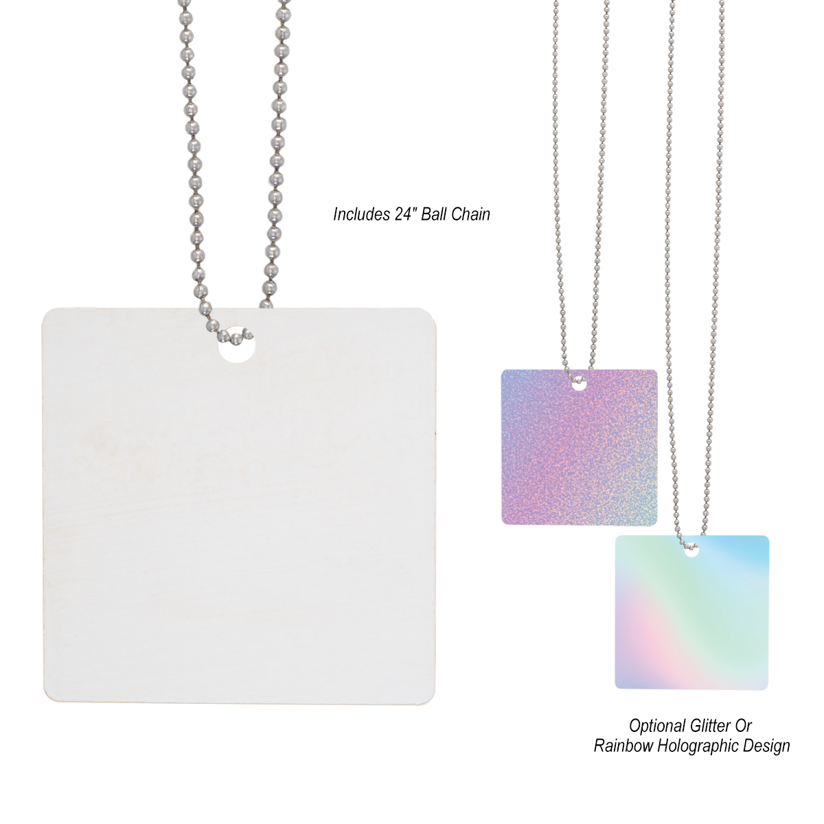 Acrylic Charm With Chain Square