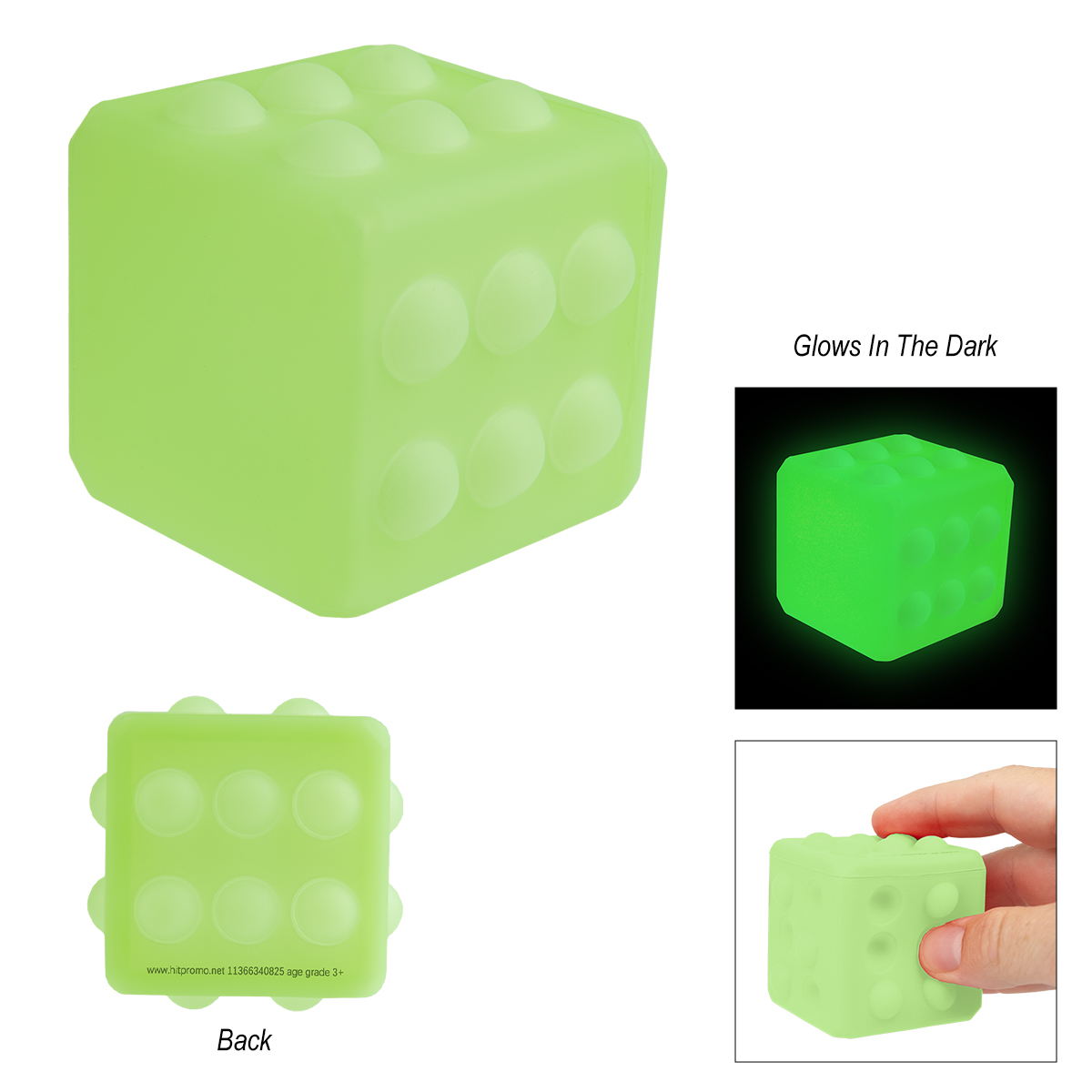 Glow-In-The-Dark Push Pop Cube