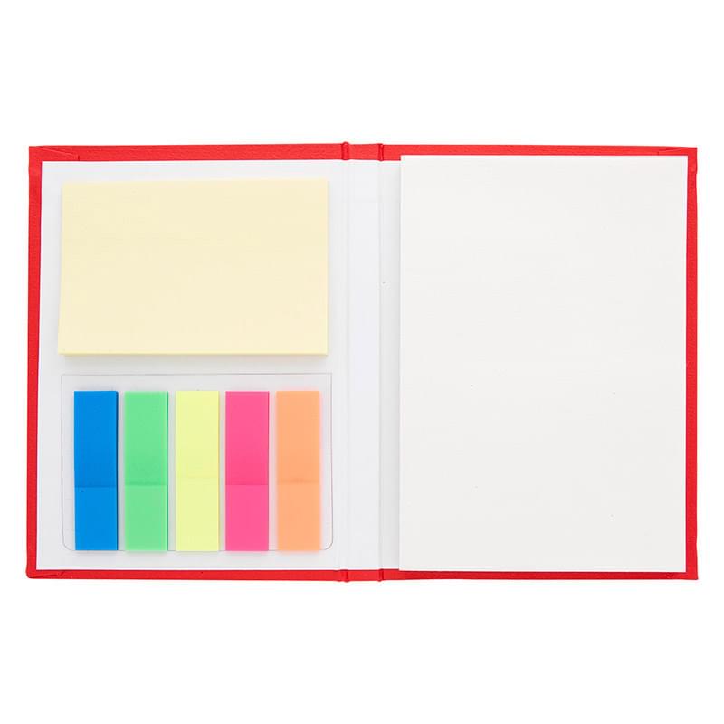 Notepad with Neon Sticky Notes and Flags