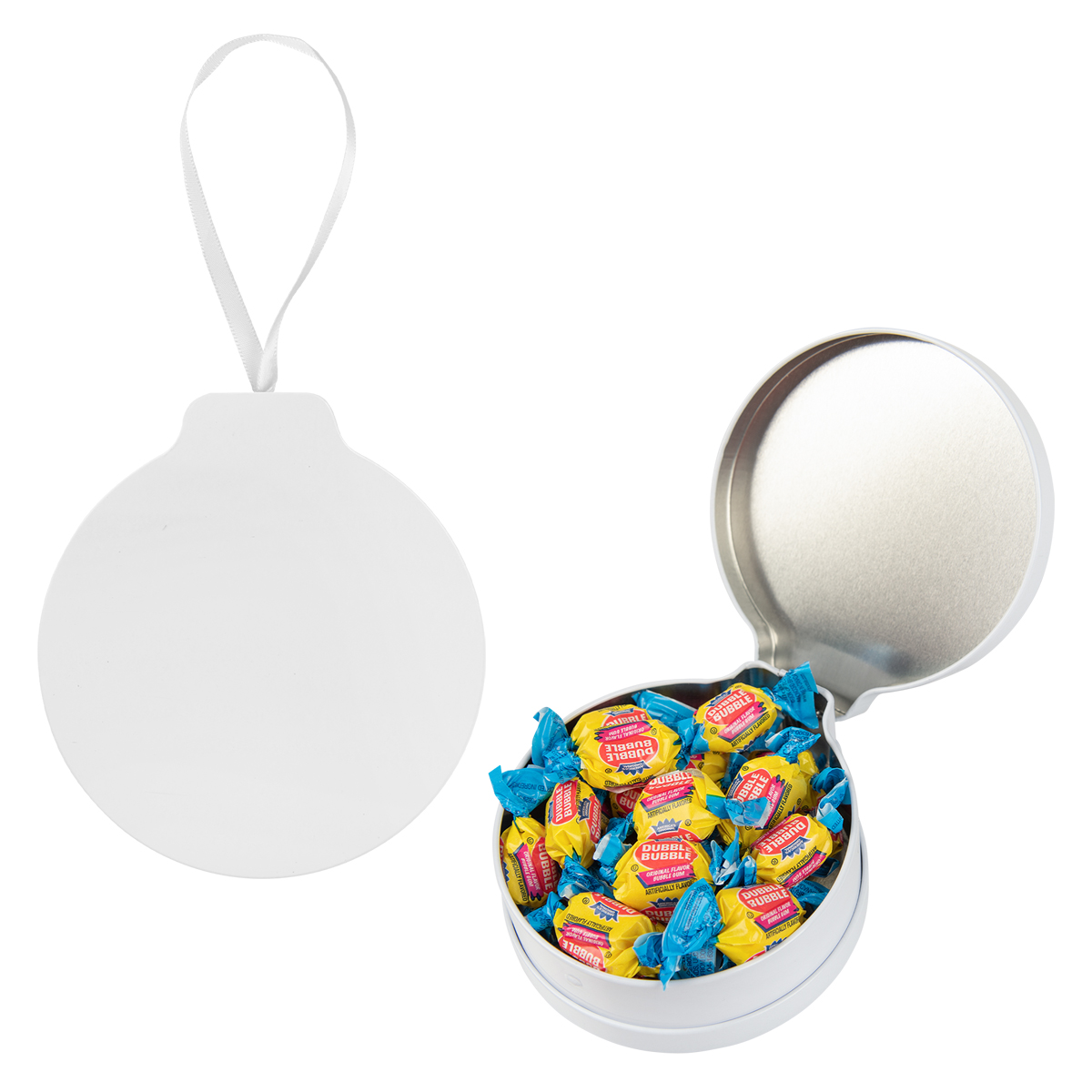 Full Color Ornament Tin With Candy