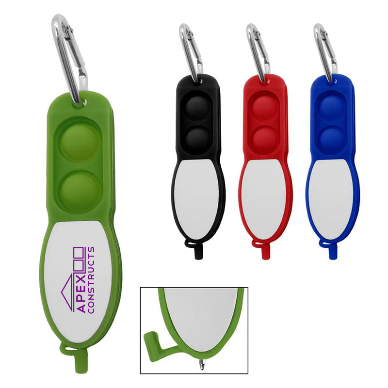 Push Pop Pen With Carabiner