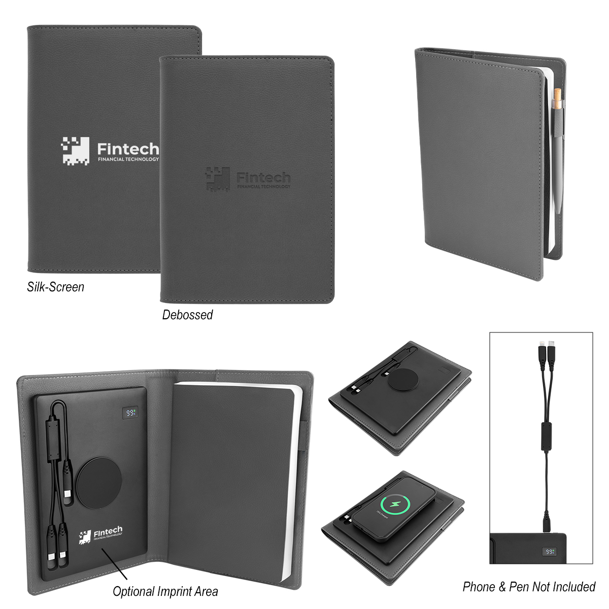 Power Folio With Wireless Charger & Power Bank