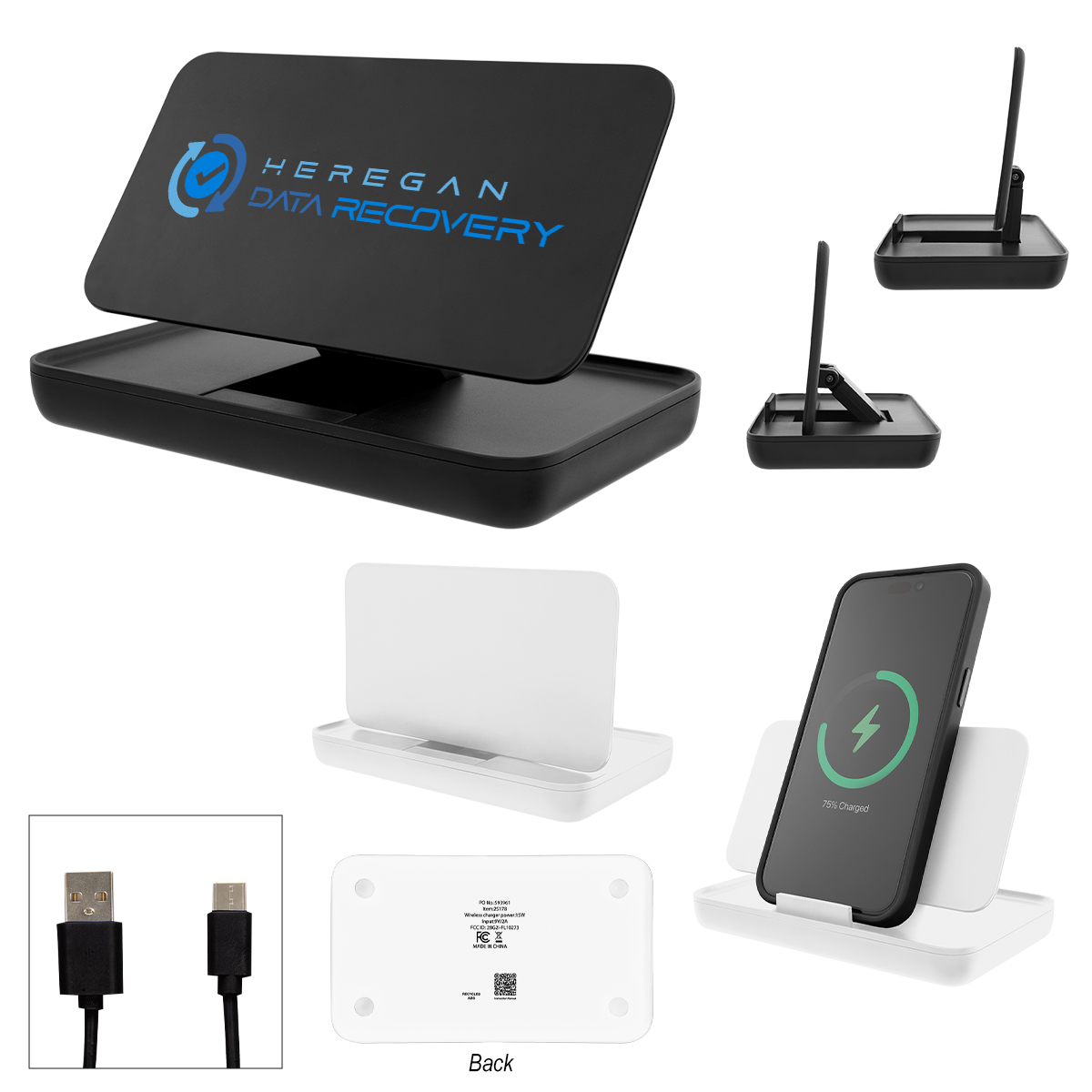 15W rABS Folding Wireless Charger & Stand