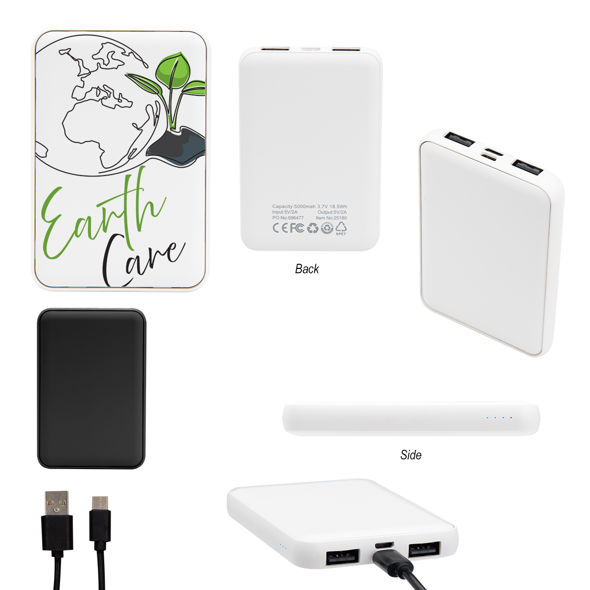5,000 mAh RPET Power Bank