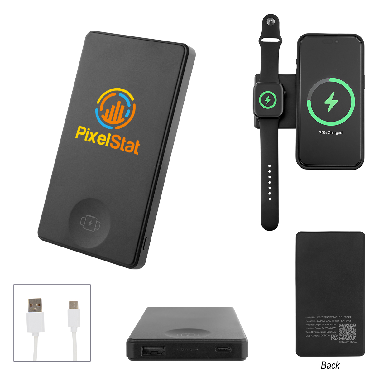 rABS Magnetic Wireless Power Bank & Watch Charger