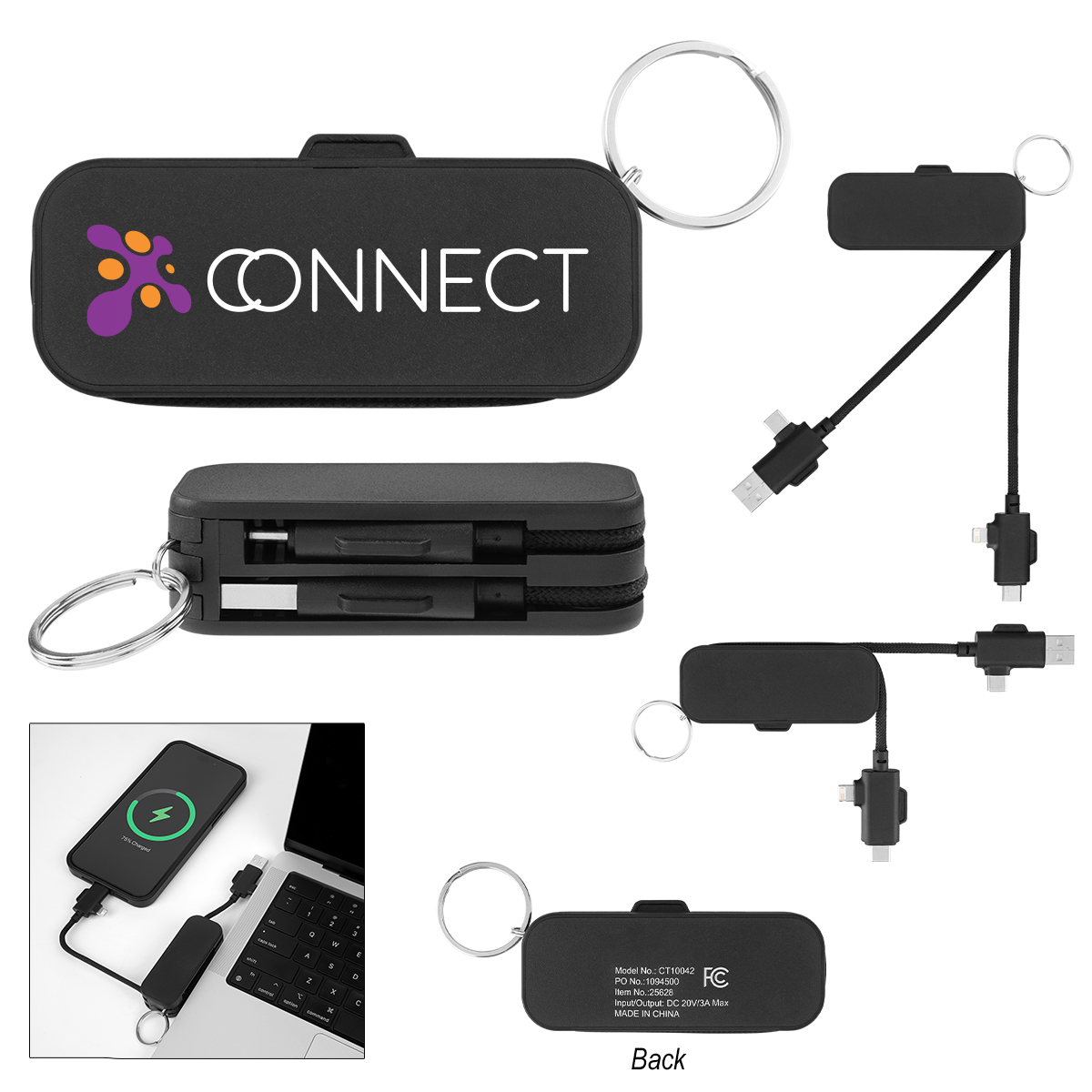 60W Fast Charging Cable Keyring