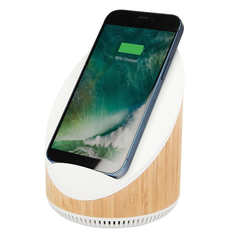 Light-up Bamboo Speaker & Wireless Charger